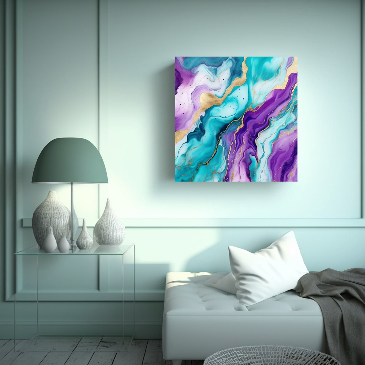 PINTURA LÍQUIDA DE MÁRMOL MORADO TURQUESA 30X30 CM - 2