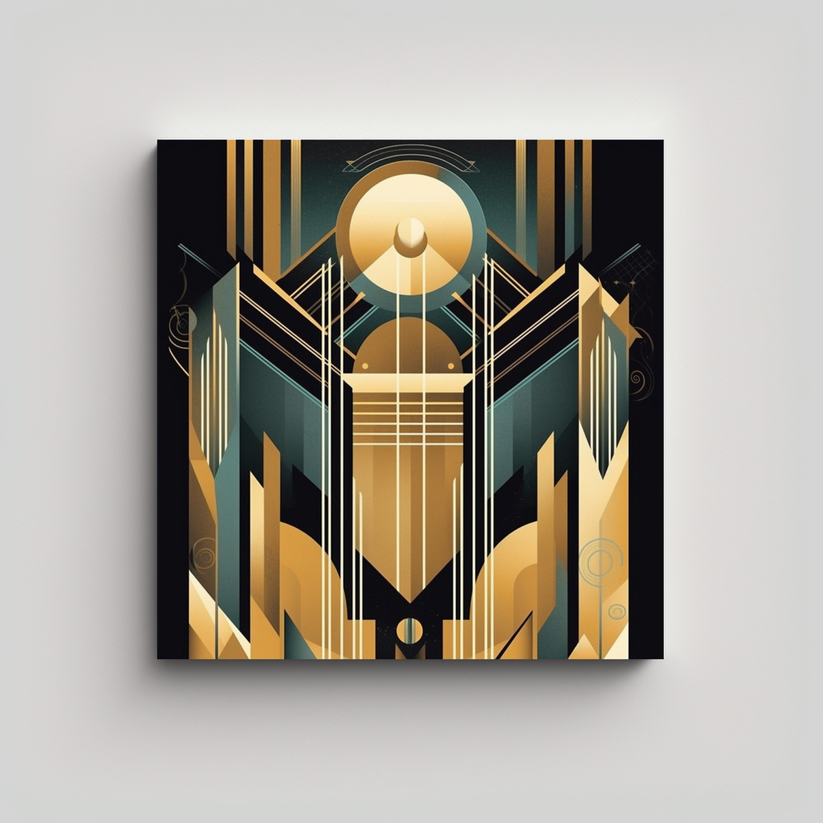 LIENZO DECORATIVO DE ESTILO ART DECO CON FORMAS 100X100 CM - 1