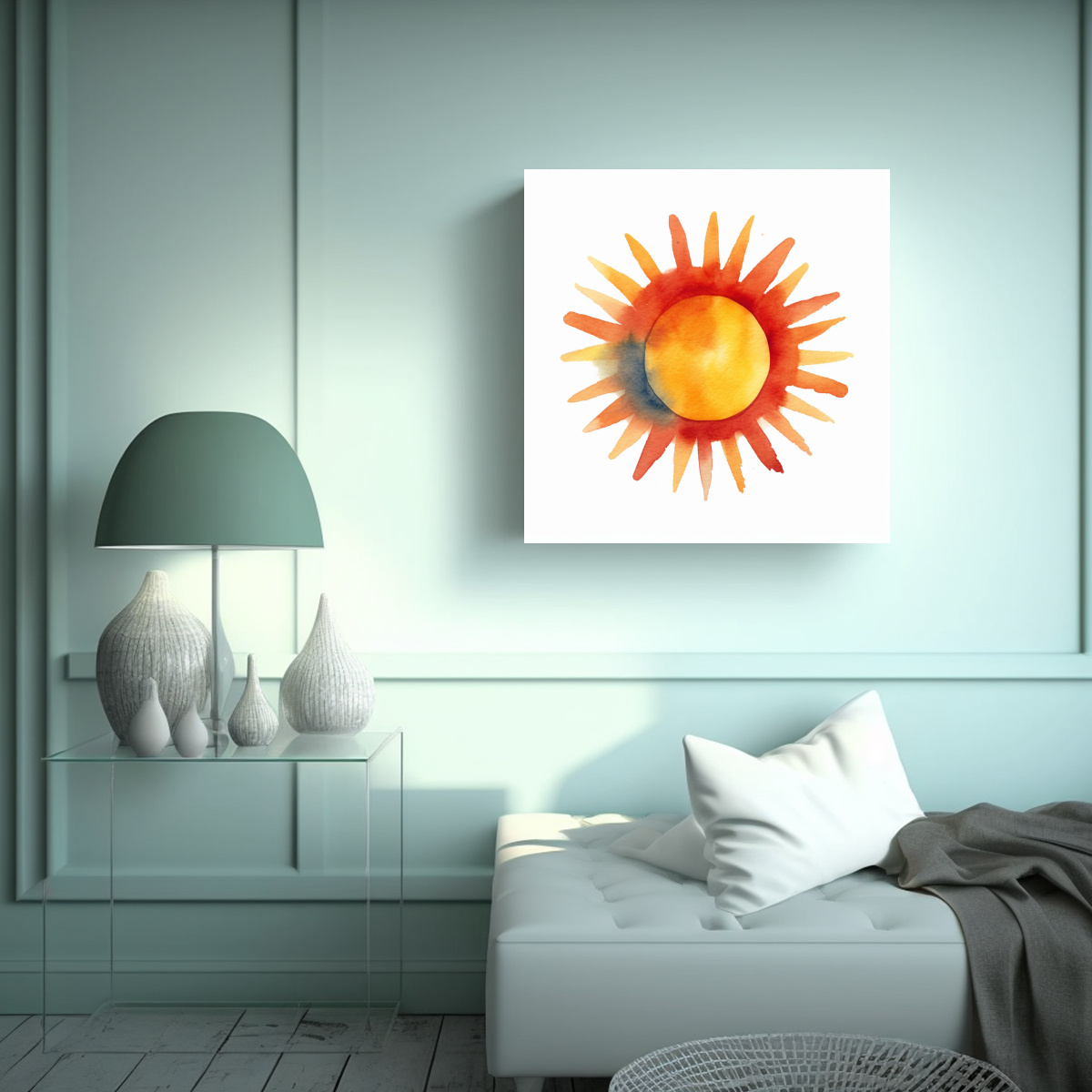 ARTE COMPOSICION MURAL HEATHER ACUARELA 20X20 CM - 2