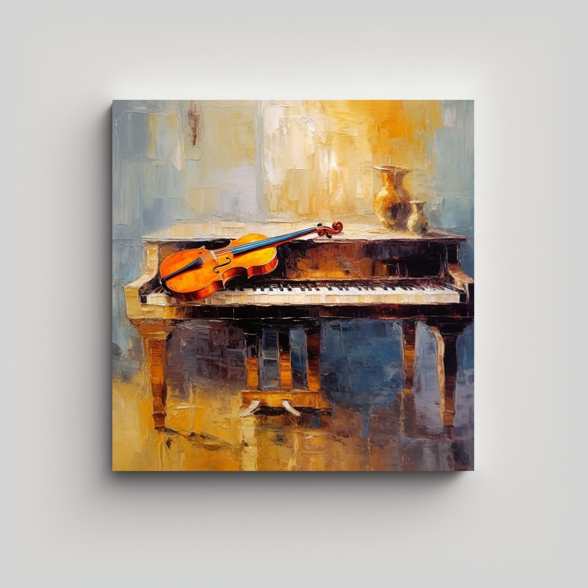 CUADRO EXPRESIÓN HOGAR DECO CON VIOLÍN EN LA 80X80 CM - 1