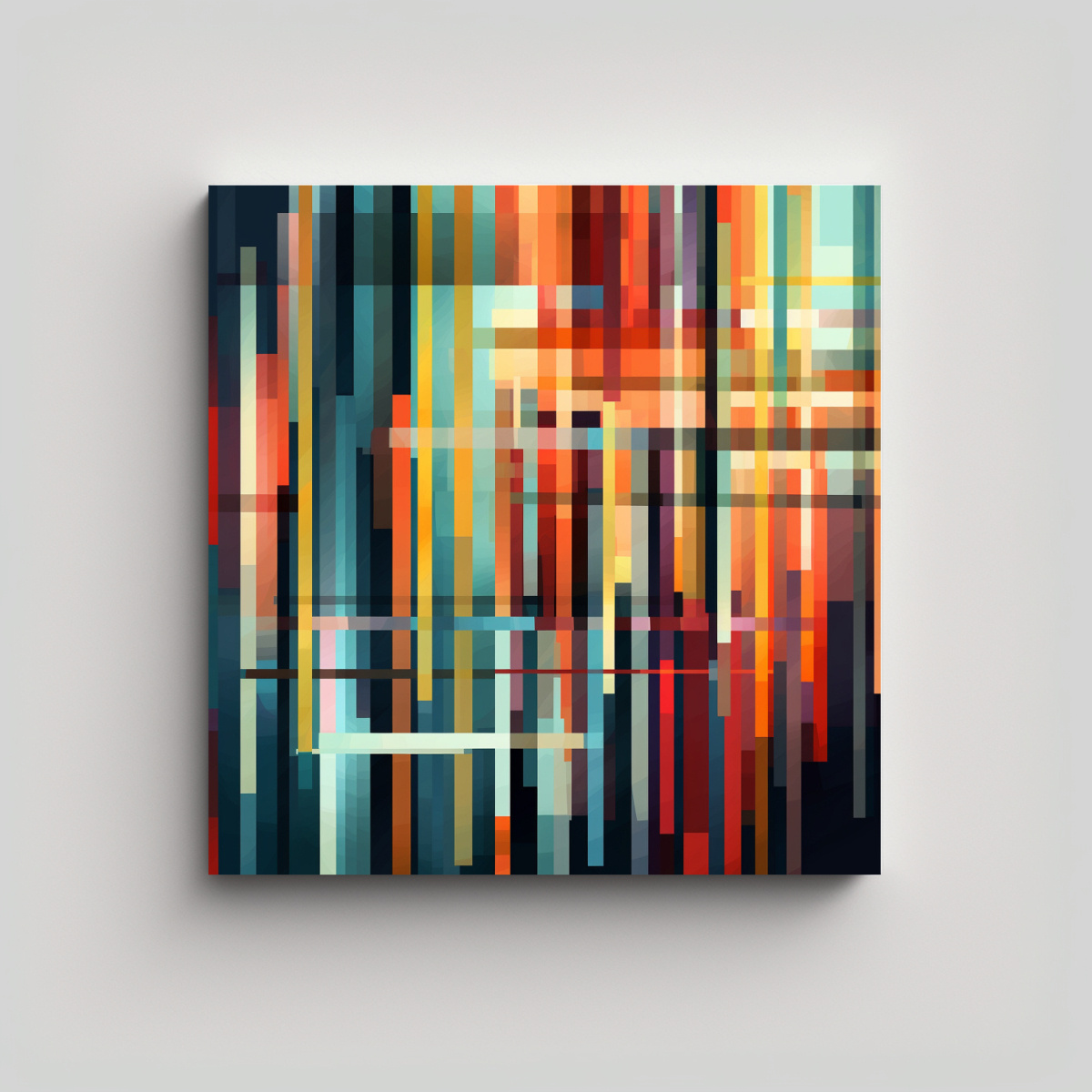 PINTURAS DECORATIVAS GEOMÉTRICAS DE LÍNEAS 40X40 CM - 1