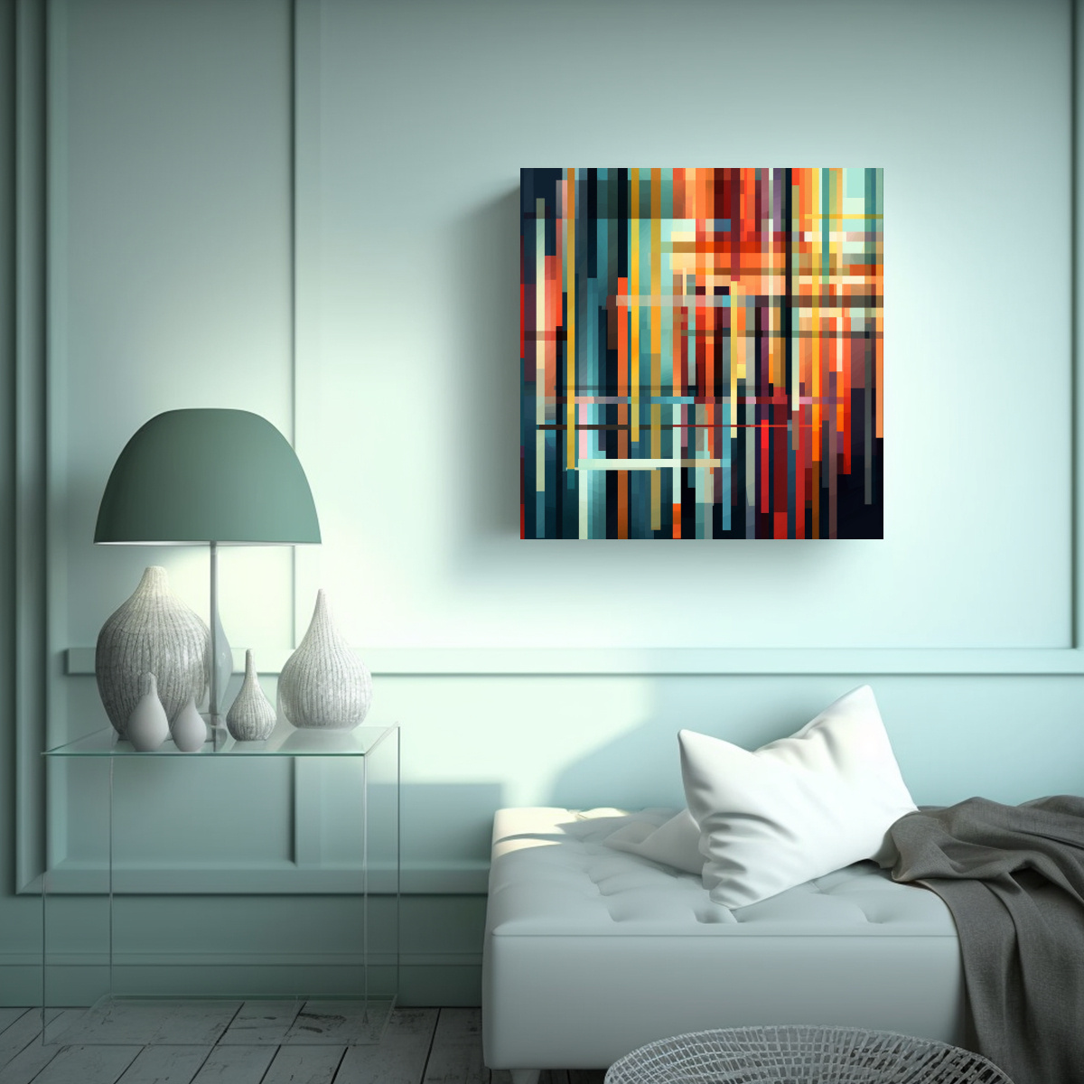 PINTURAS DECORATIVAS GEOMÉTRICAS DE LÍNEAS 40X40 CM - 2