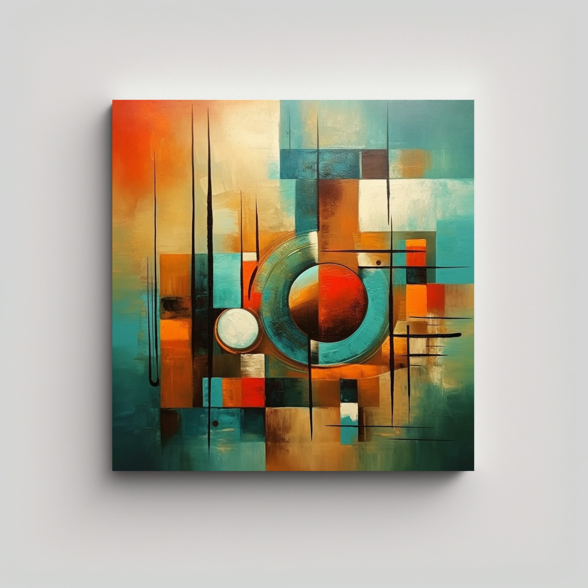CUADRO DE TELA INSPIRADOR DE TEMÁTICA ABSTRACTA 70X70 CM - 1