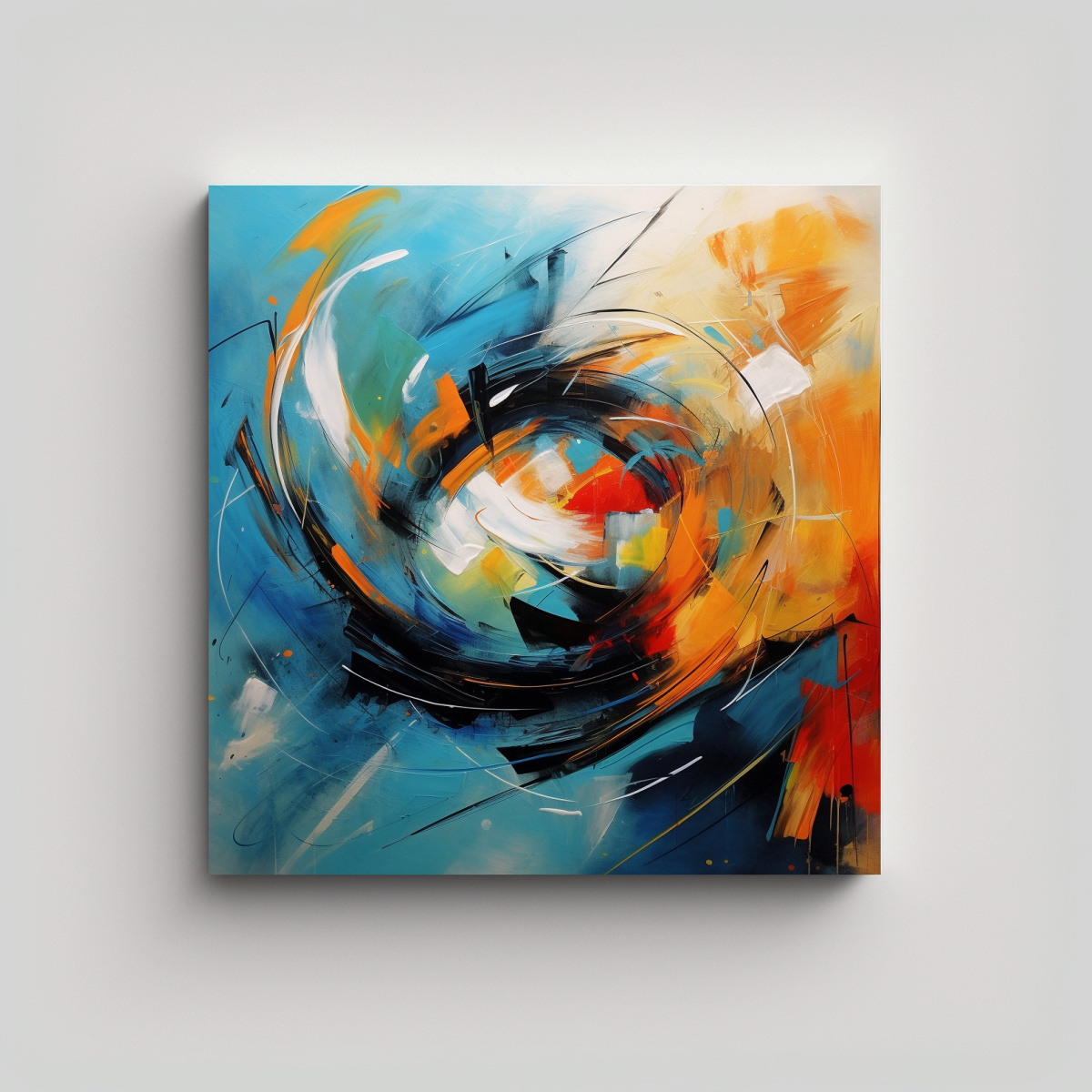 PINTURAS ABSTRACTAS EN COLOR COMPLETO Y HERMOSA 70X70 CM - 1