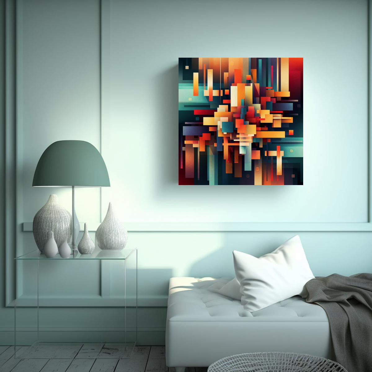 CUADRO ESTILO GALERIA ARTESANAL CREA UNA 40X40 CM - 2