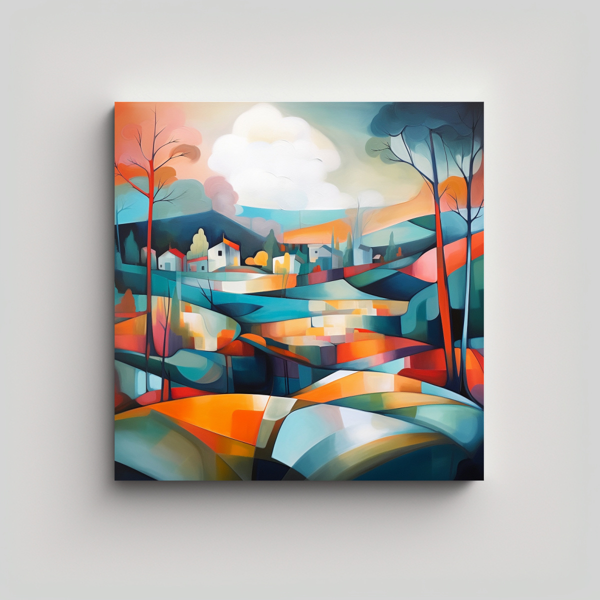 PINTURA CUADRADA PARA DECORAR EN BASTIDOR: 60X60 CM - 1