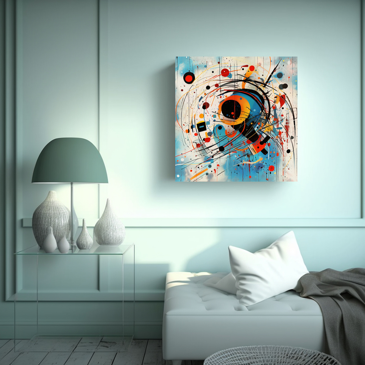 CUADRO DE DECORACIÓN MODERNA QUE COMBINA EL 50X50 CM - 2