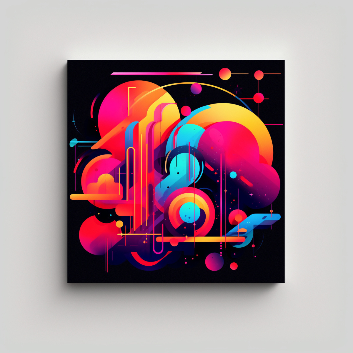 CUADRO ABSTRACTO CUADRADO DE INTERIORES SHAHBAZ 60X60 CM - 1