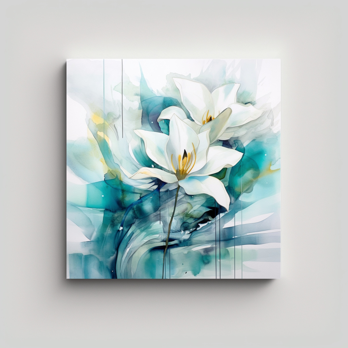 PINTURA MINIMALISTA URBANA BOHO LIRIO DE AGUA POR 50X50 CM - 1