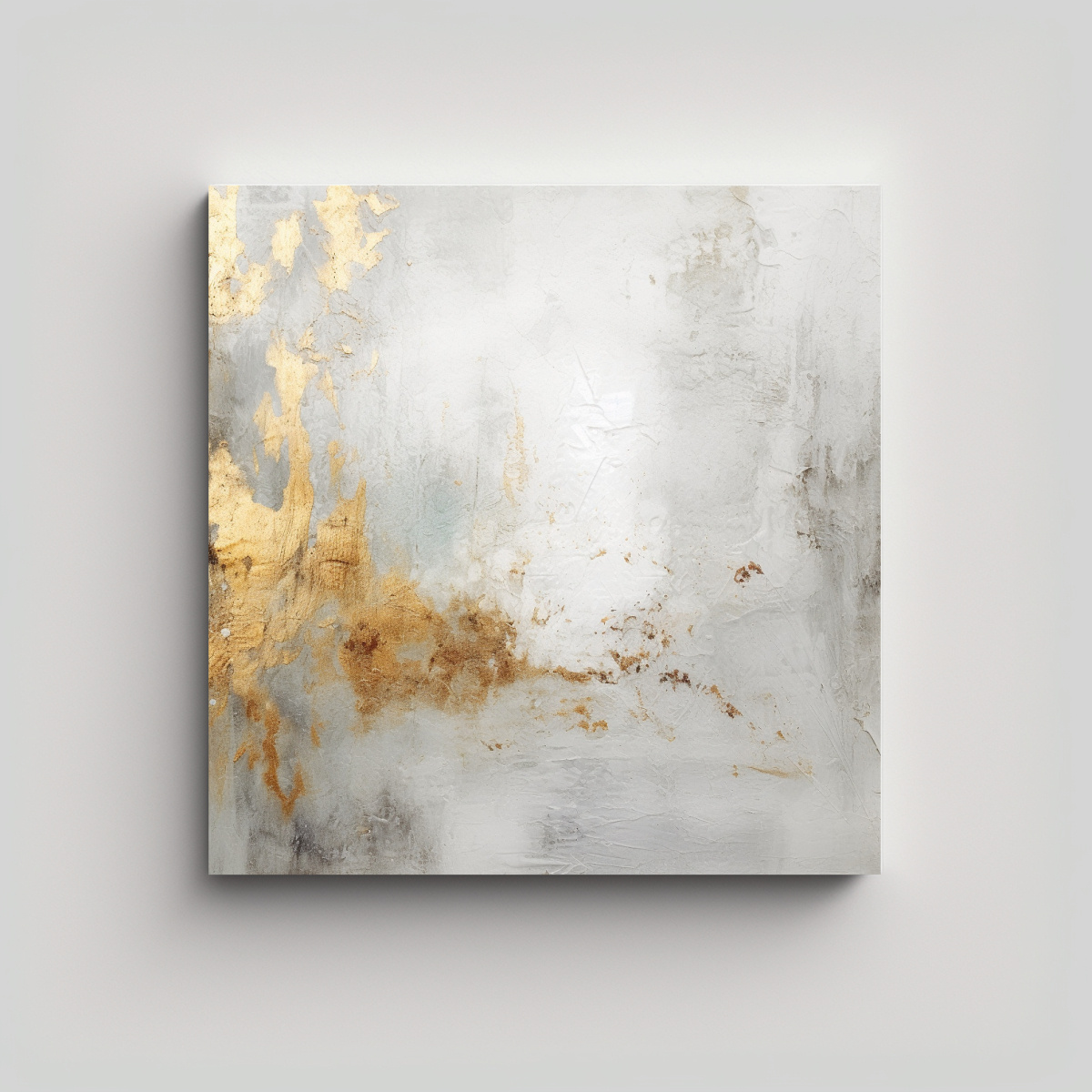 PINTURA ESTILO GALERÍA CON FONDO BLANCO Y TEXTO 20X20 CM - 1