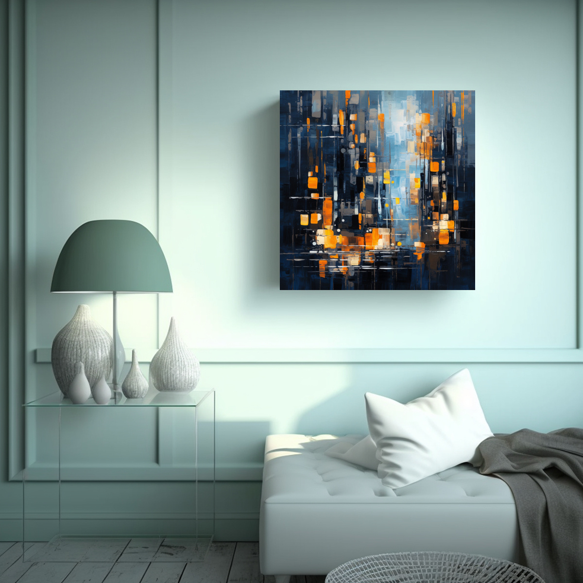 TELA EN BASTIDOR DECORACIÓN CALIDEZ DE ARTE 80X80 CM - 2