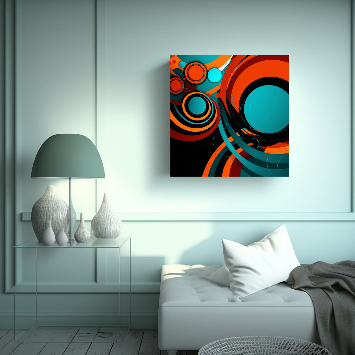 PINTURAS DECORATIVAS ABSTRACTAS EN BASTIDOR CON 80X80 CM - 2