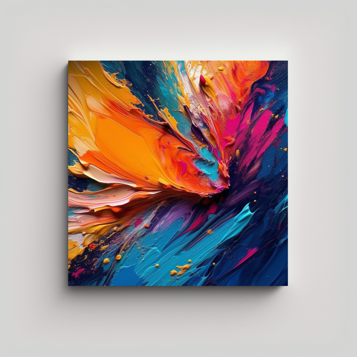 CUADRO MODERNO COMPOSICIÓN DINÁMICA CON COLORES 80X80 CM - 1