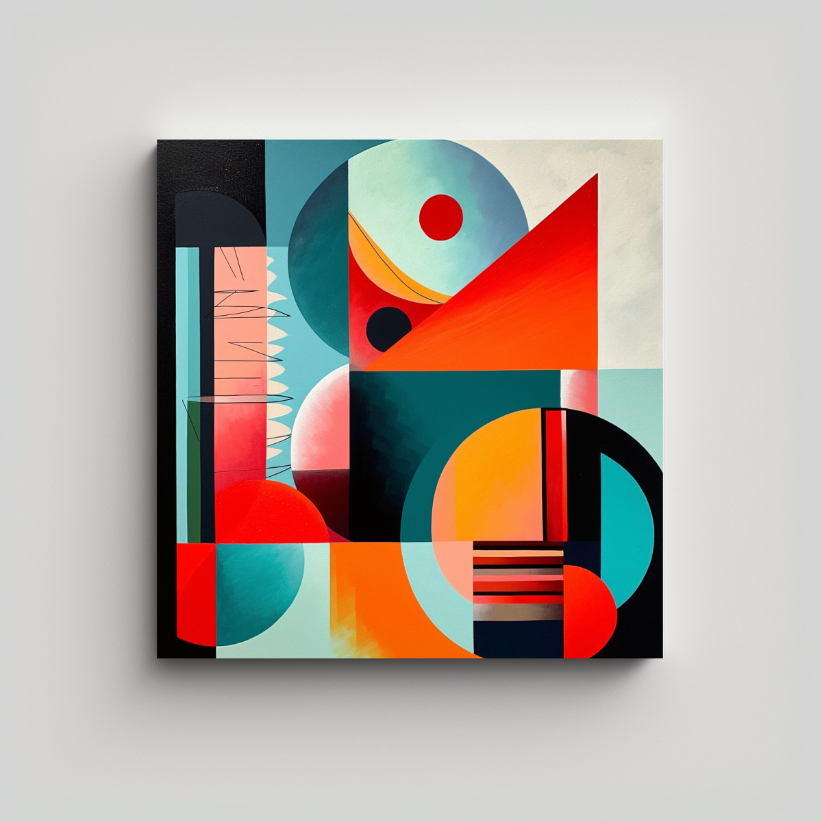 PINTURAS DECORATIVAS ABSTRACTAS CON COLORES 90X90 CM - 1