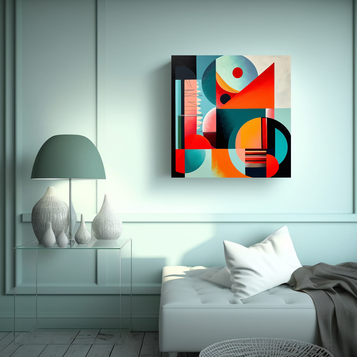PINTURAS DECORATIVAS ABSTRACTAS CON COLORES 90X90 CM - 2