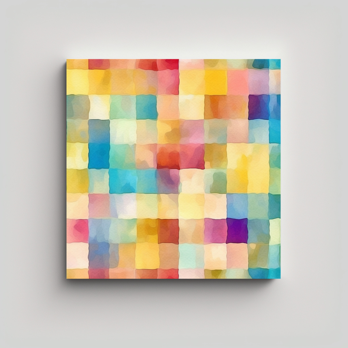 CUADRO ABSTRACTO DE TELA CON FORMA DE ESCENA 30X30 CM - 1