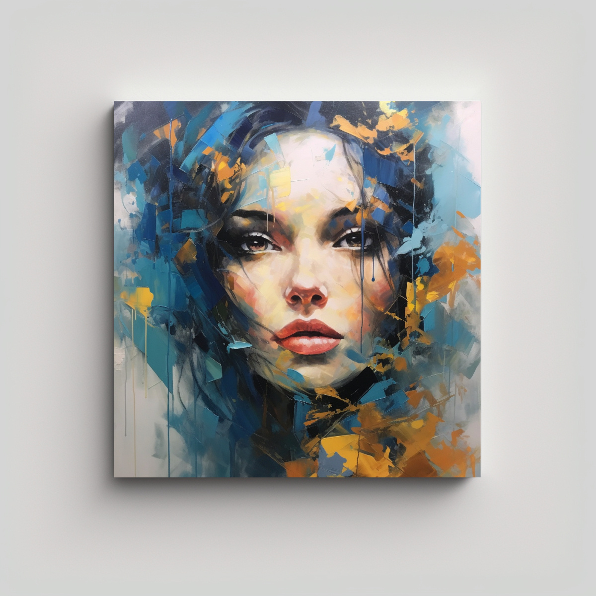 CUADRO ESTILO GALERIA: PODER DE UNA HERMOSA DAMA 80X80 CM - 1