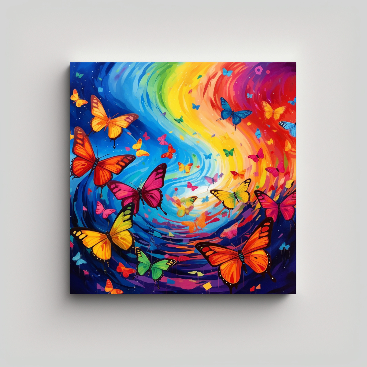 PINTURAS DECORATIVAS DE MARIPOSAS ARCOÍRIS PARA 50X50 CM - 1