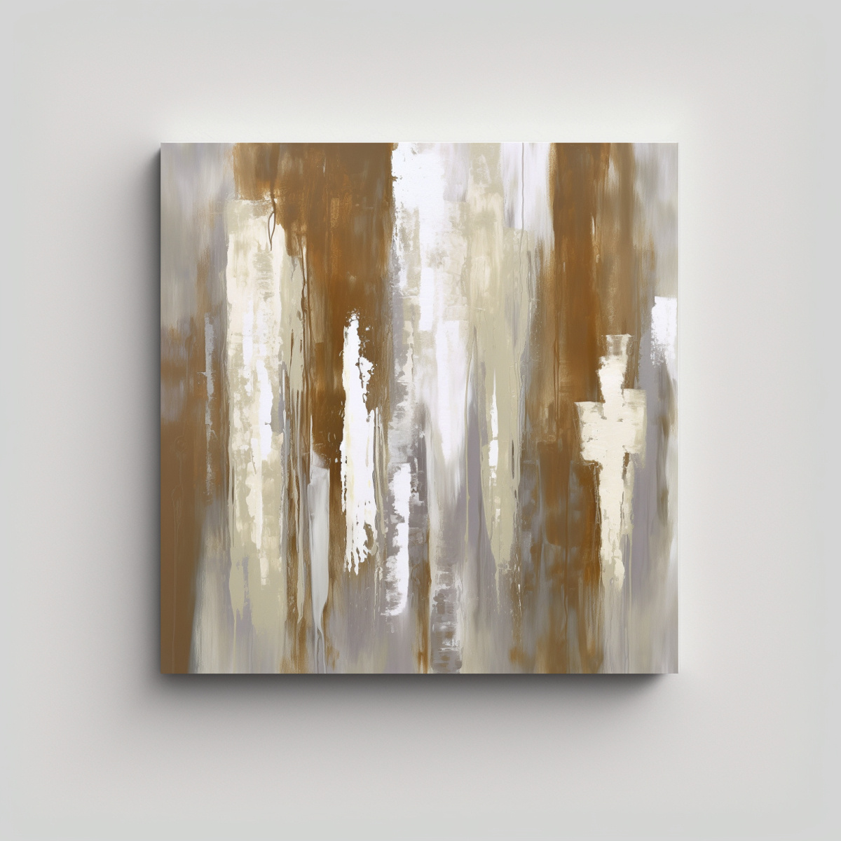 PINTURA ABSTRACTA BLANCA Y GRIS EN BASTIDOR 40X40 CM - 1