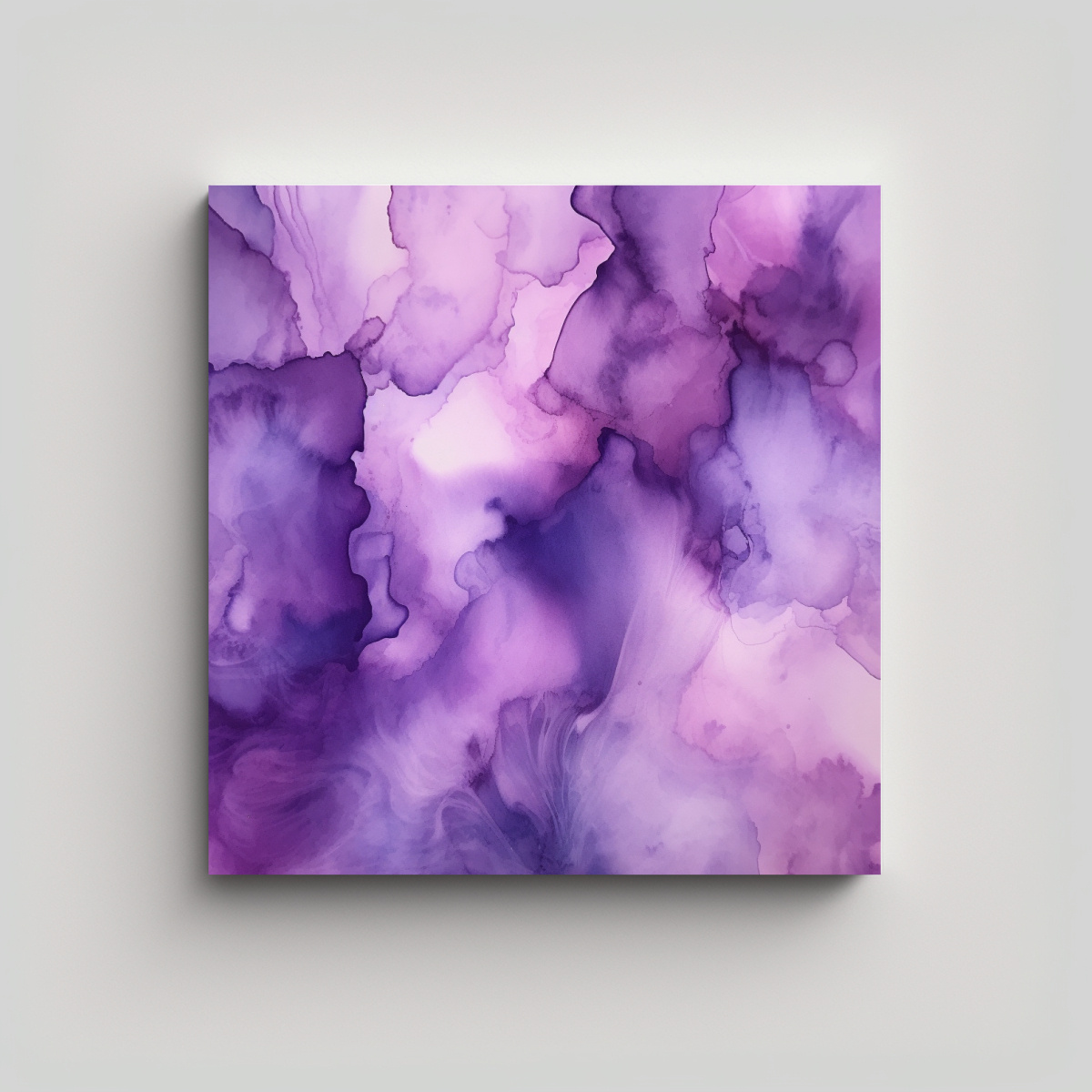 PINTURA ABSTRACTA MORADA SUAVE Y CALMANTE, 40X40 CM - 1
