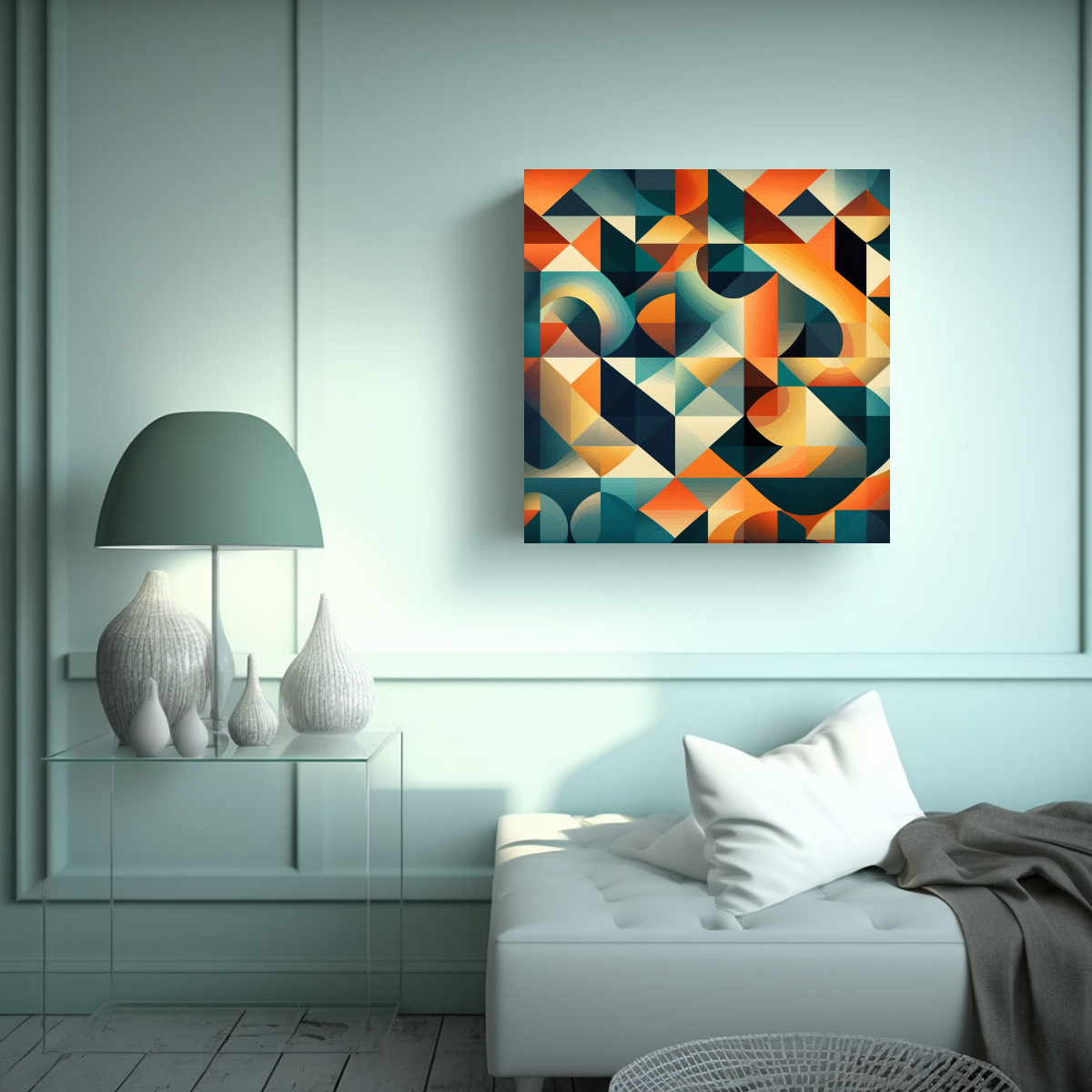CUADRO MODERNO ABSTRACTO CON PATRONES 20X20 CM - 2