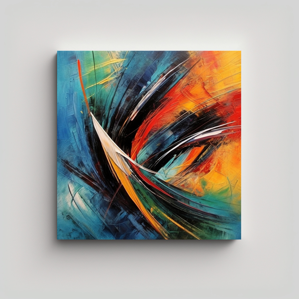 ARTE ABSTRACTO EN BASTIDOR PARA DECORACIÓN DE 100X100 CM - 1