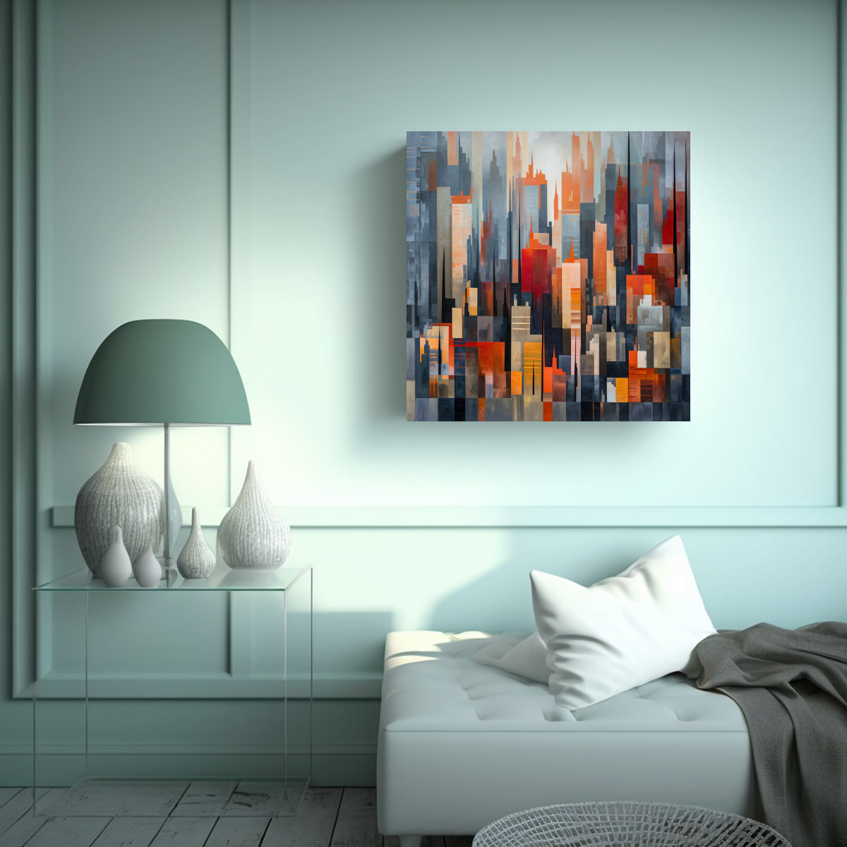 LIENZO INSPIRADOR PARA OFICINA: ABSTRACCIÓN 60X60 CM - 2