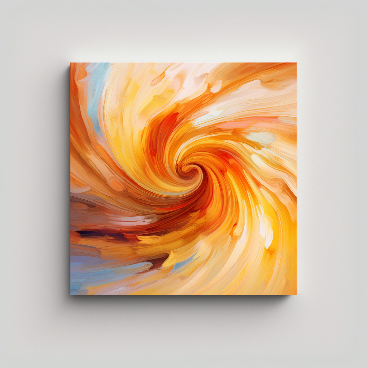 CUADRO ABSTRACTO GIRATORIO COLORIDO CON NARANJA Y 60X60 CM - 1