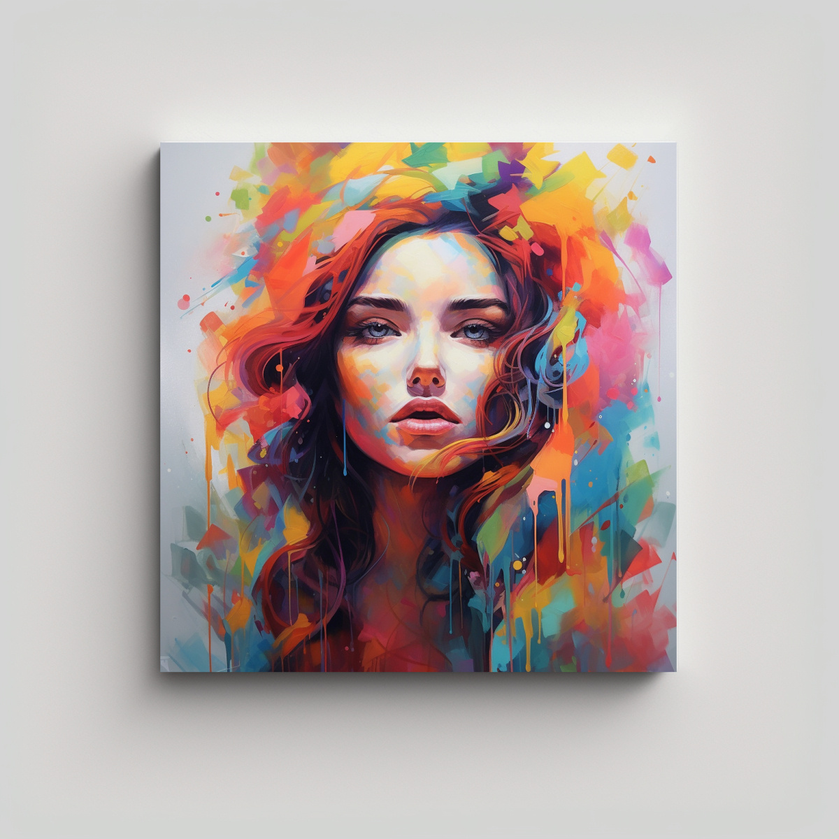 PINTURAS DECORATIVAS CON COLORES VIVOS EN BASTIDOR 20X20 CM - 1