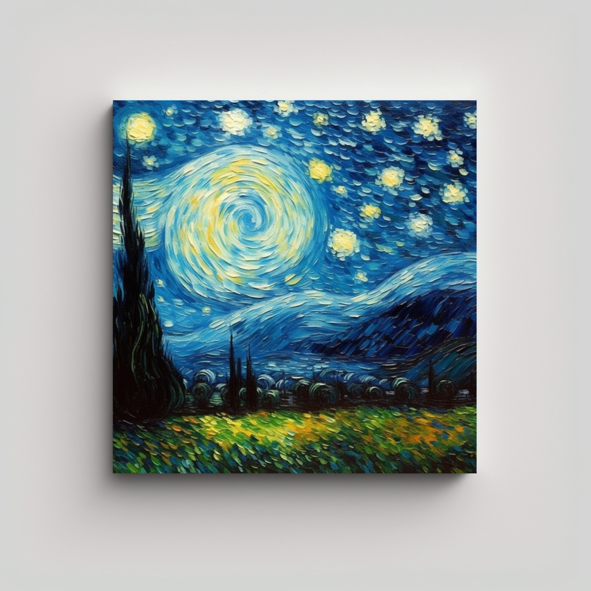 PINTURA DECORATIVA NOCTURNA DE VAN GOGH, 60X60 CM - 1