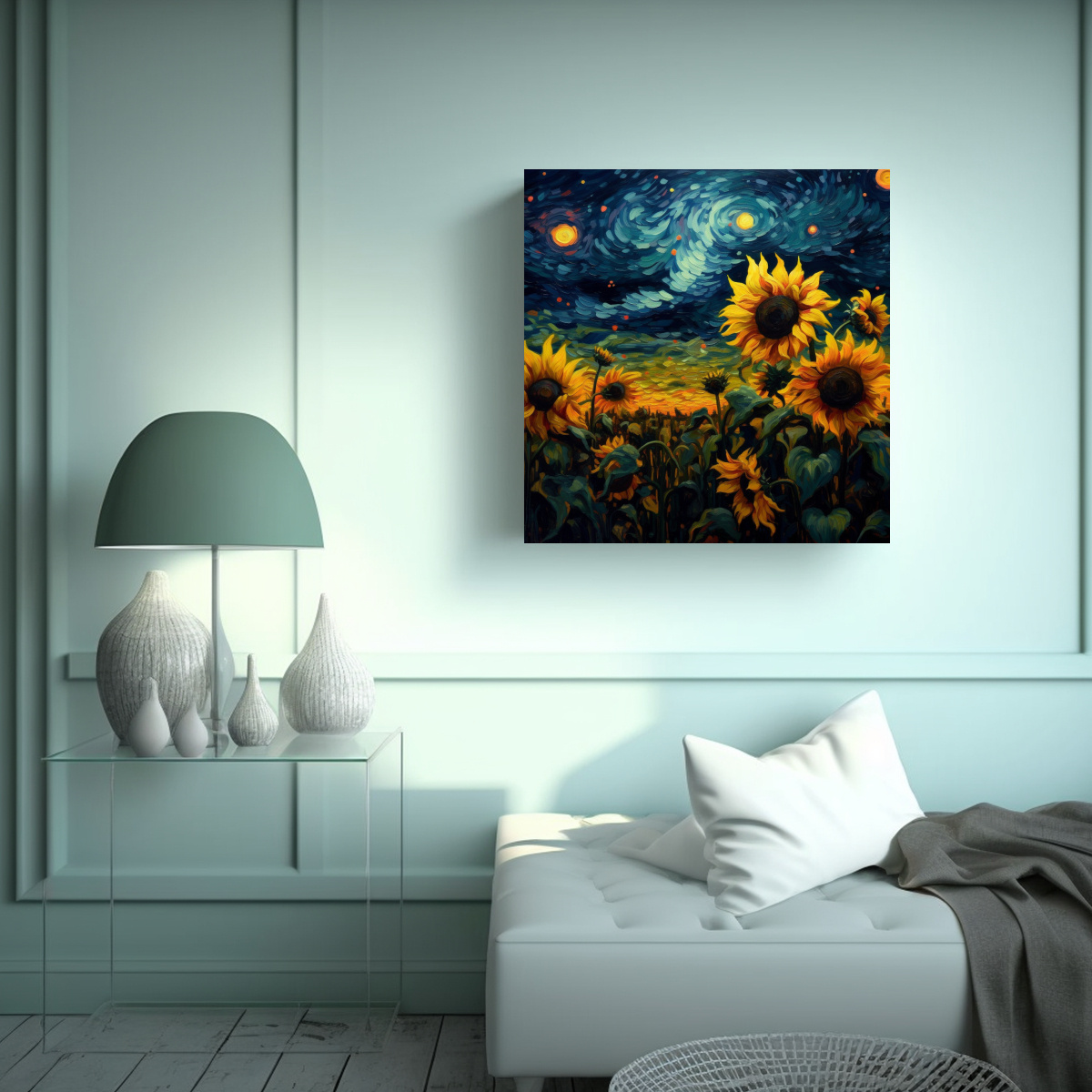 PINTURA DECORATIVA INSPIRADA EN LAS PINCELADAS 40X40 CM - 2