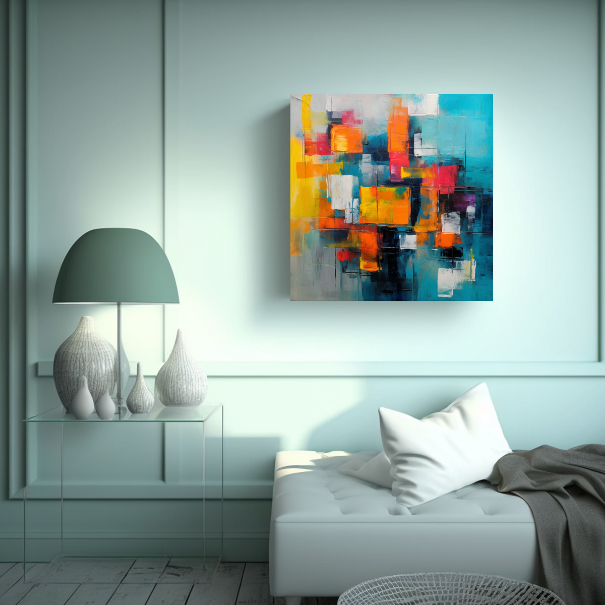 ADORNO LIENZO HERMOSO ESTILO MATISSE PERO 90X90 CM - 2