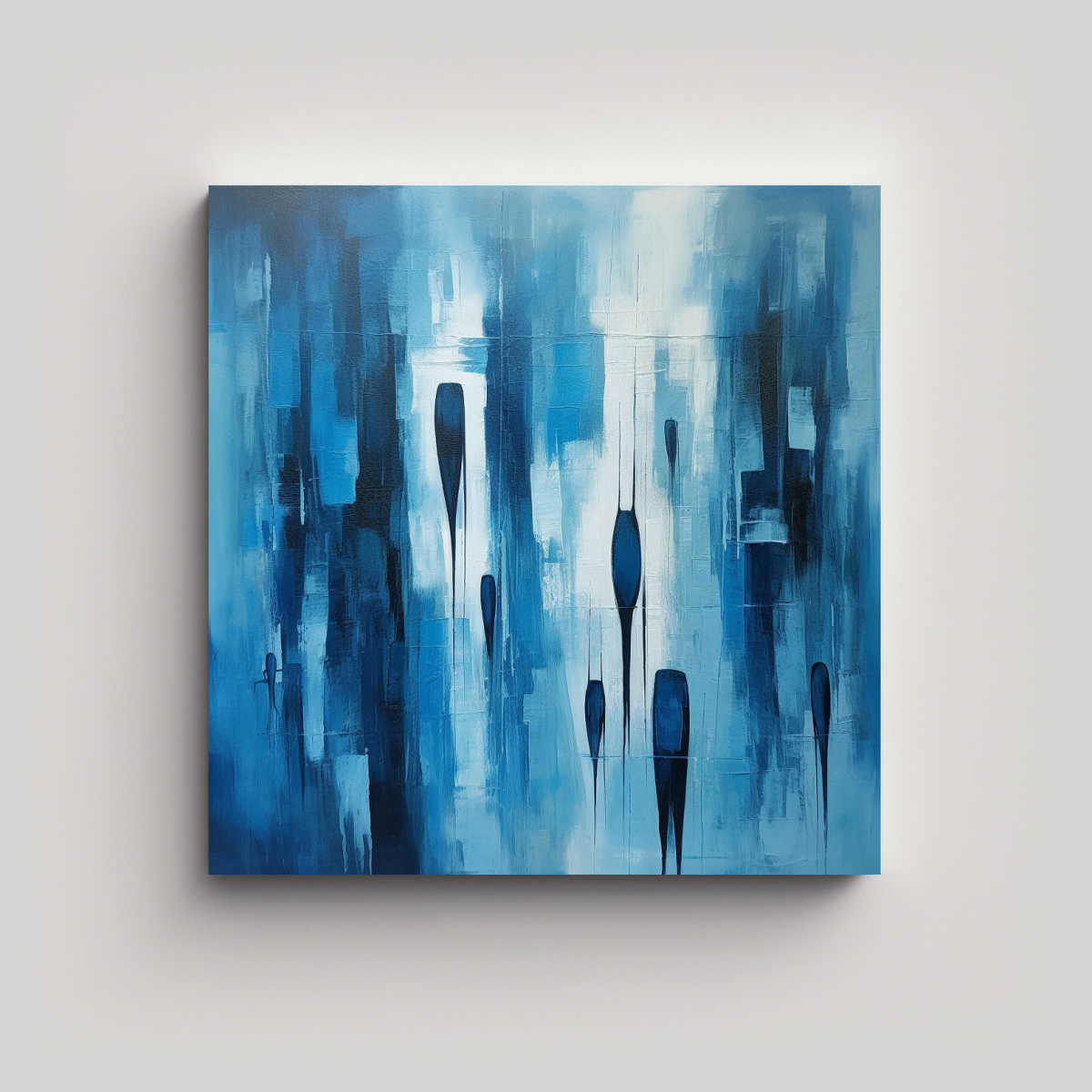 PINTURA MODERNA JOJO AZUL EN LIENZO INNOVADOR 50X50 CM - 1
