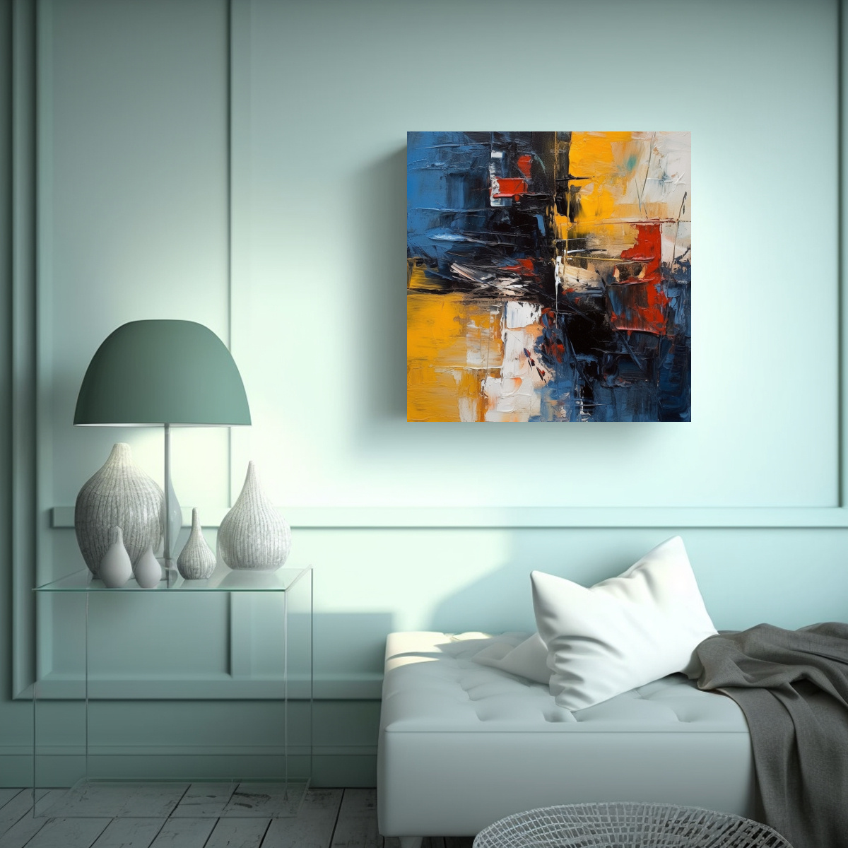 PINTURA ABSTRACTA EN BASTIDOR REPRESENTANDO EL 50X50 CM - 2