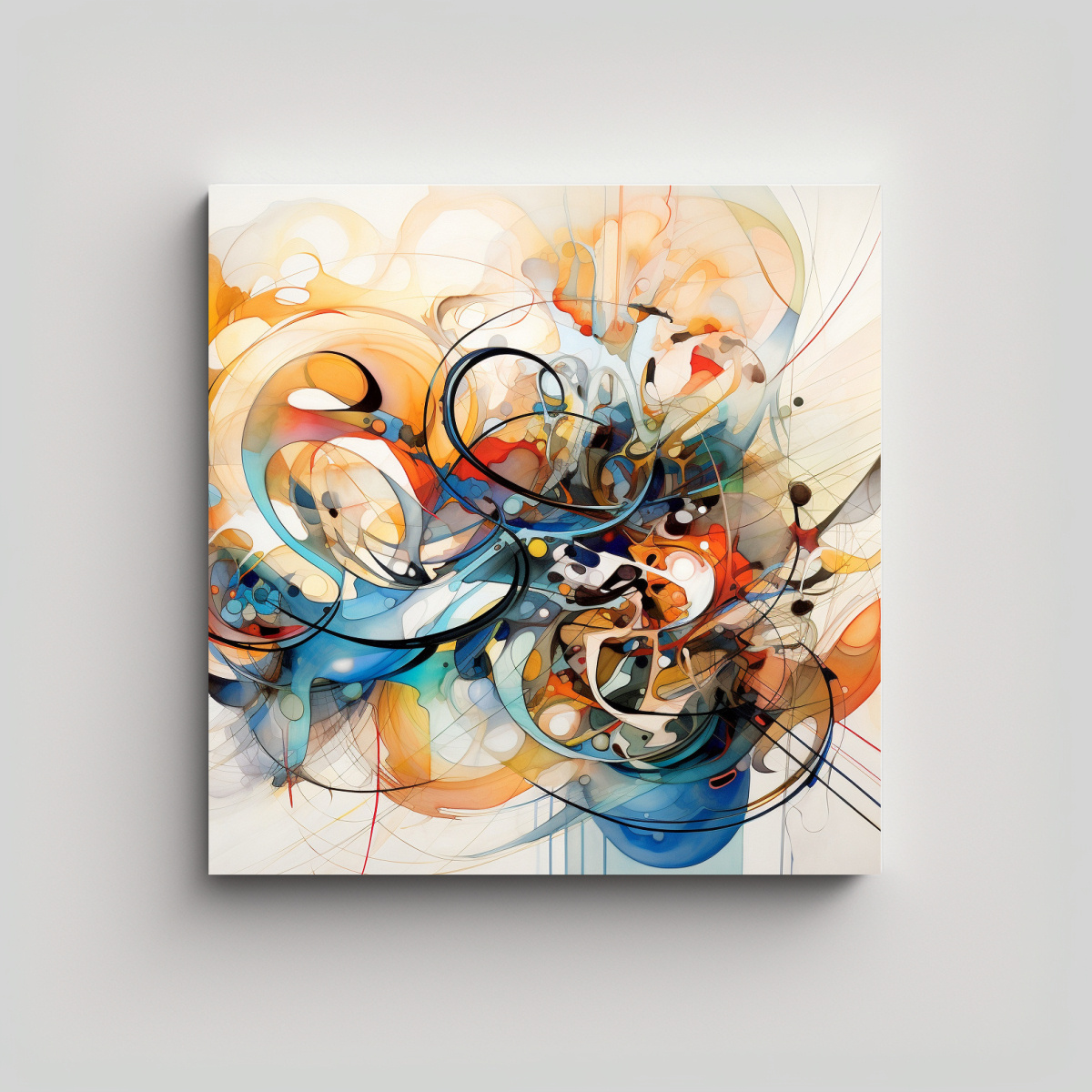 PINTURA ABSTRACTA SALA: COMPOSICIÓN DE 60X60 CM - 1
