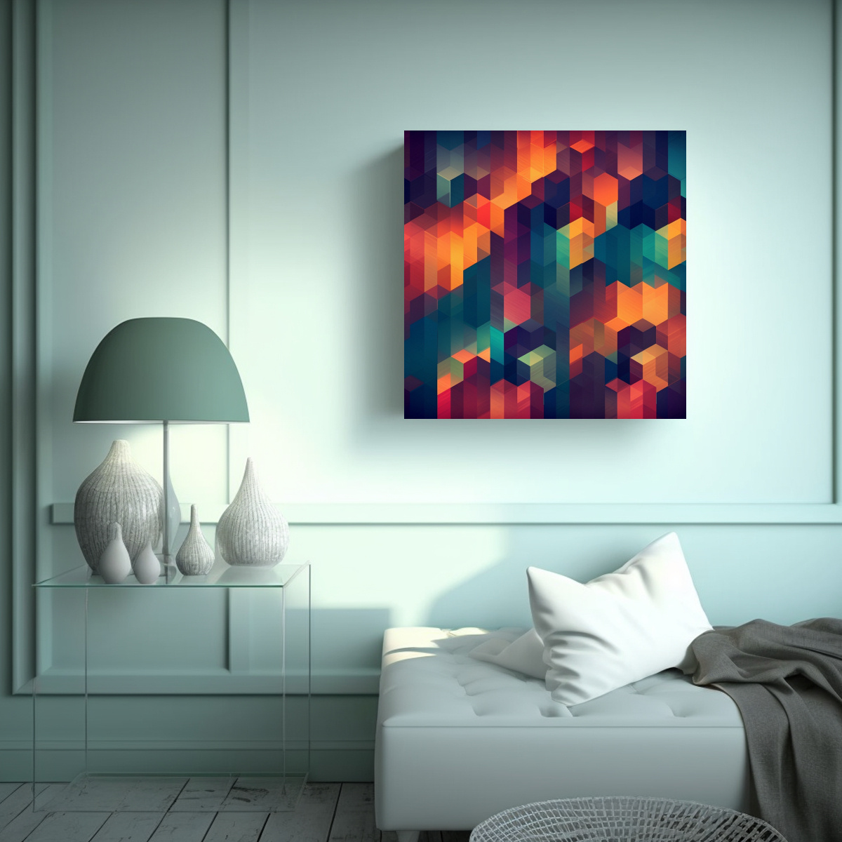 PINTURA DECORATIVA LIENZO TELA LINDA ESTILO 80X80 CM - 2