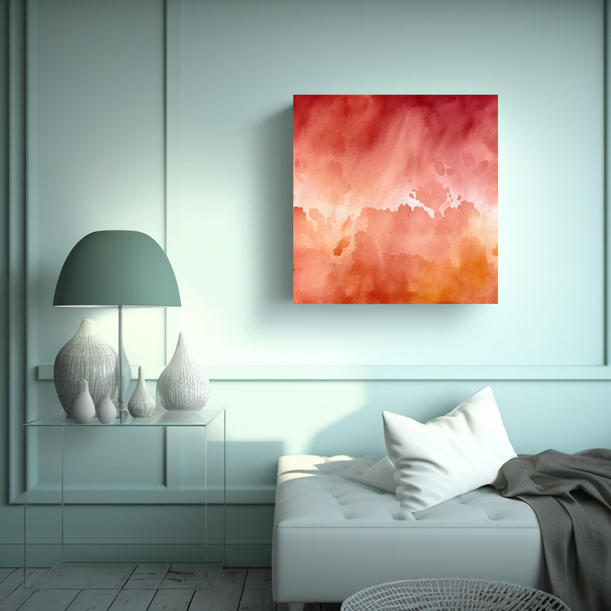 CUADRO LIENZO MODERNO EXCLUSIVO TONOS ÓXIDO AGUA 60X60 CM - 2