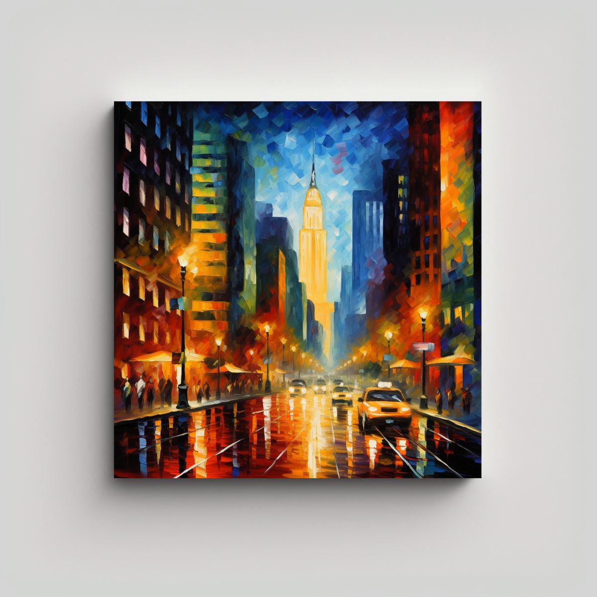 PINTURA ABSTRACTA ESTILO LEONID AFREMOV DE NUEVA 100X100 CM - 1