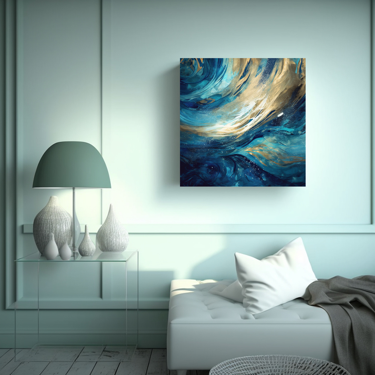 PINTURA DECORATIVA ABSTRACTA INSPIRADA EN UNA 30X30 CM - 2