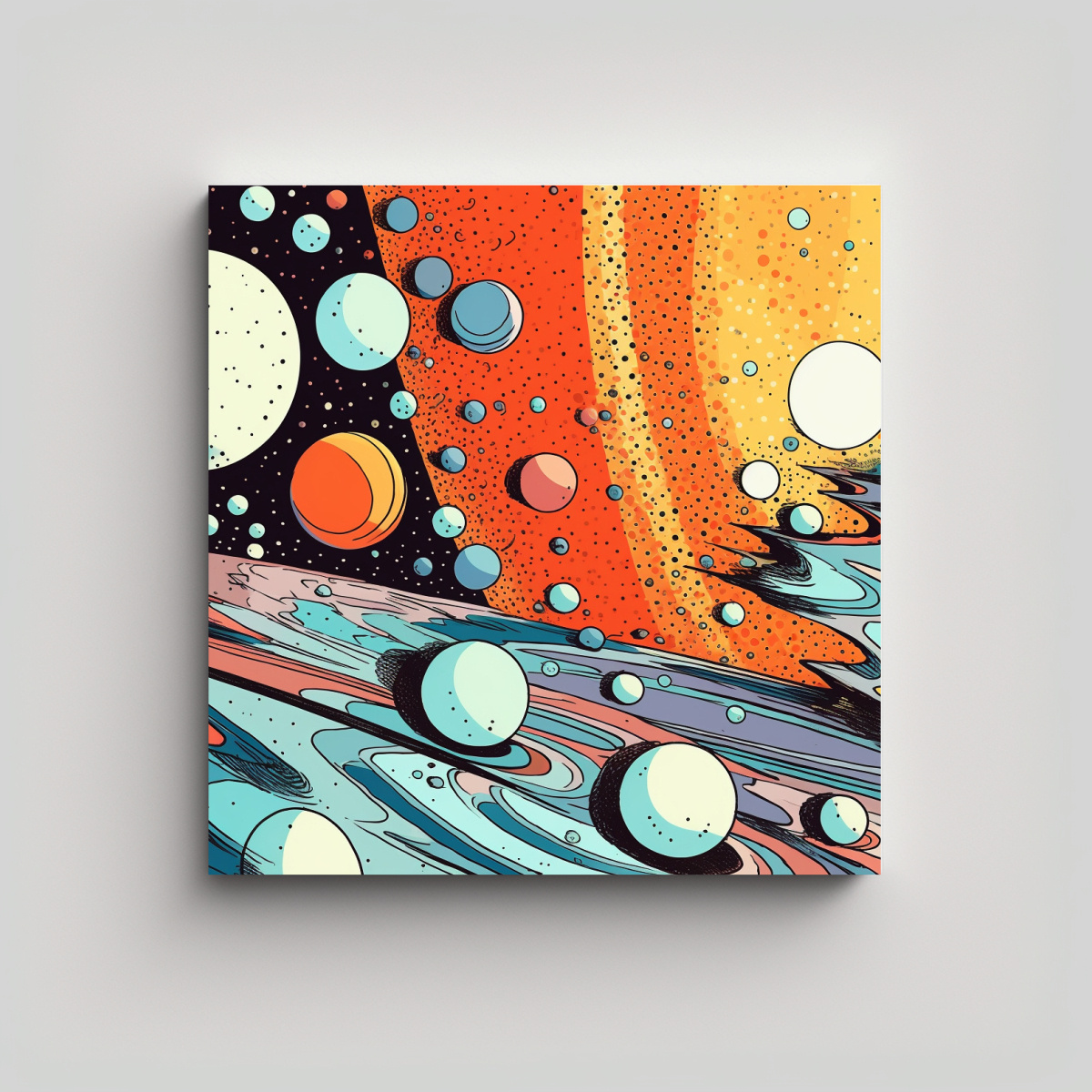 PINTURA DECORATIVA ESTILO JACK KIRBY EN LIENZO 80X80 CM - 1