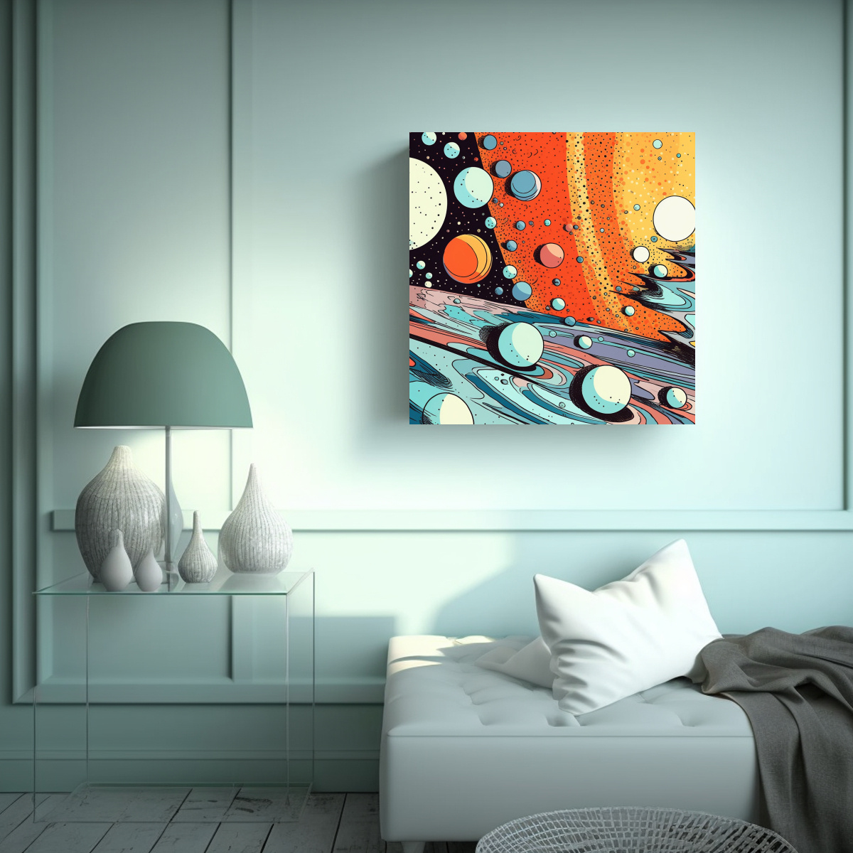 PINTURA DECORATIVA ESTILO JACK KIRBY EN LIENZO 80X80 CM - 2