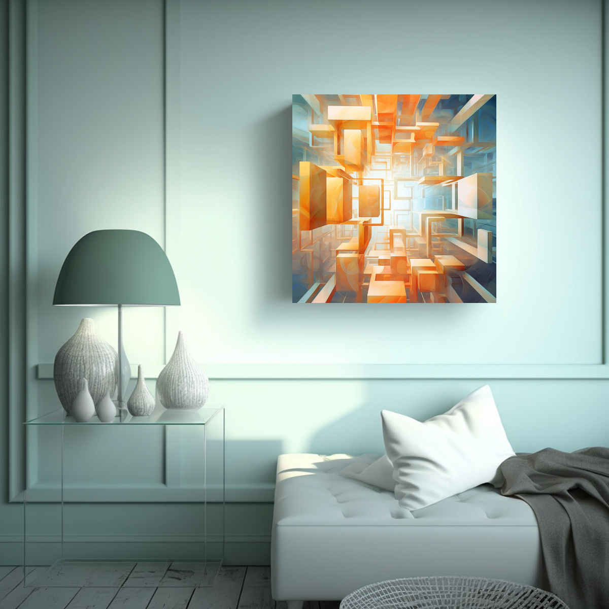 PINTURA DECORATIVA DE FUSIÓN DE DOS ESTILOS 90X90 CM - 2