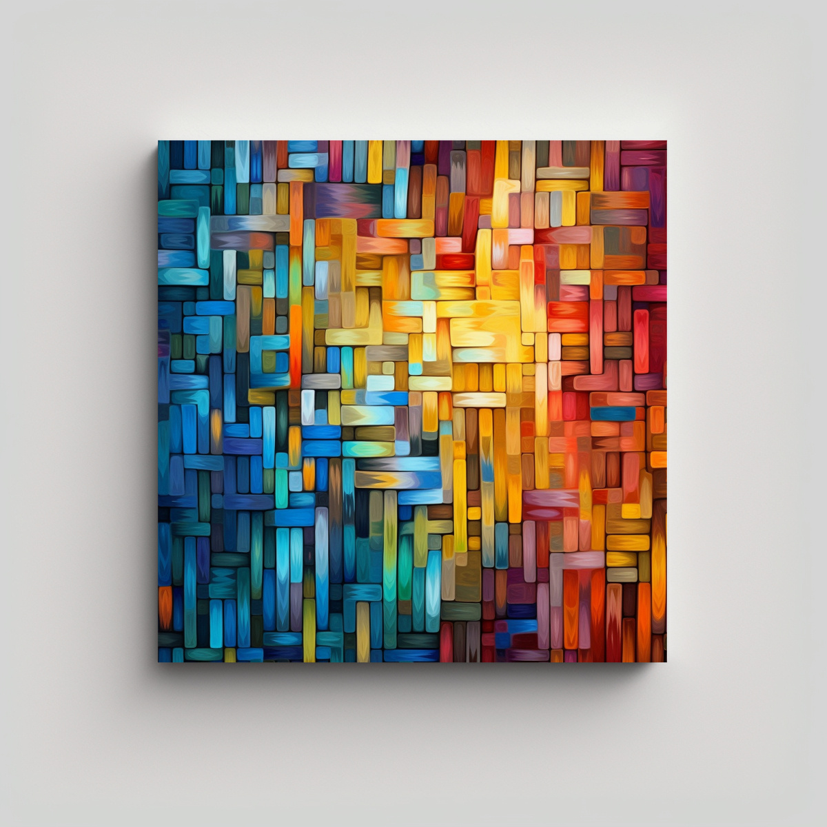 CUADRO ALEGRE Y COLORIDO DE PATRÓN INTENSO Y 30X30 CM - 1