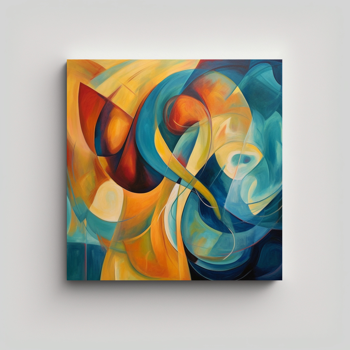 PINTURA ABSTRACTA CONSTRUCTIVISTA DE EQUILIBRIO 50X50 CM - 1