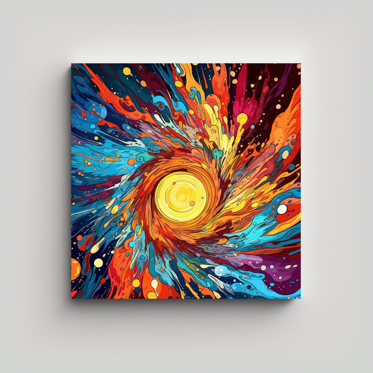 CUADRO VIBRANTE EXPLOSIÓN PSICODÉLICA UNIVERSO 90X90 CM - 1