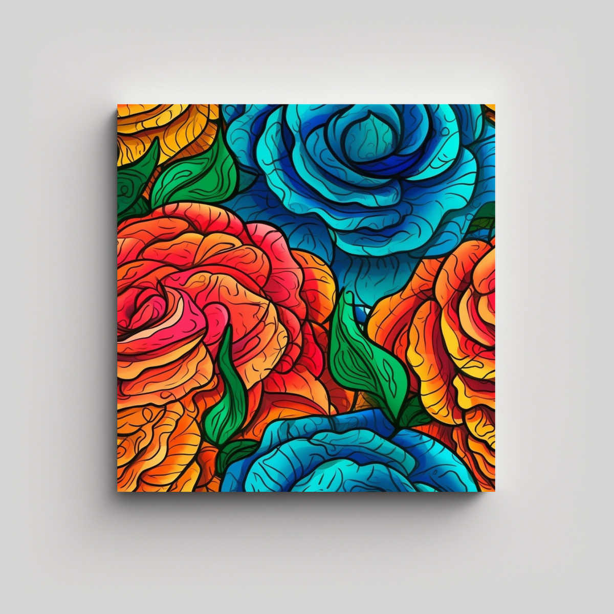 REFLEJO JIBBITY ILUSTRACIÓN FLORES DE ROSA 60X60 CM - 1
