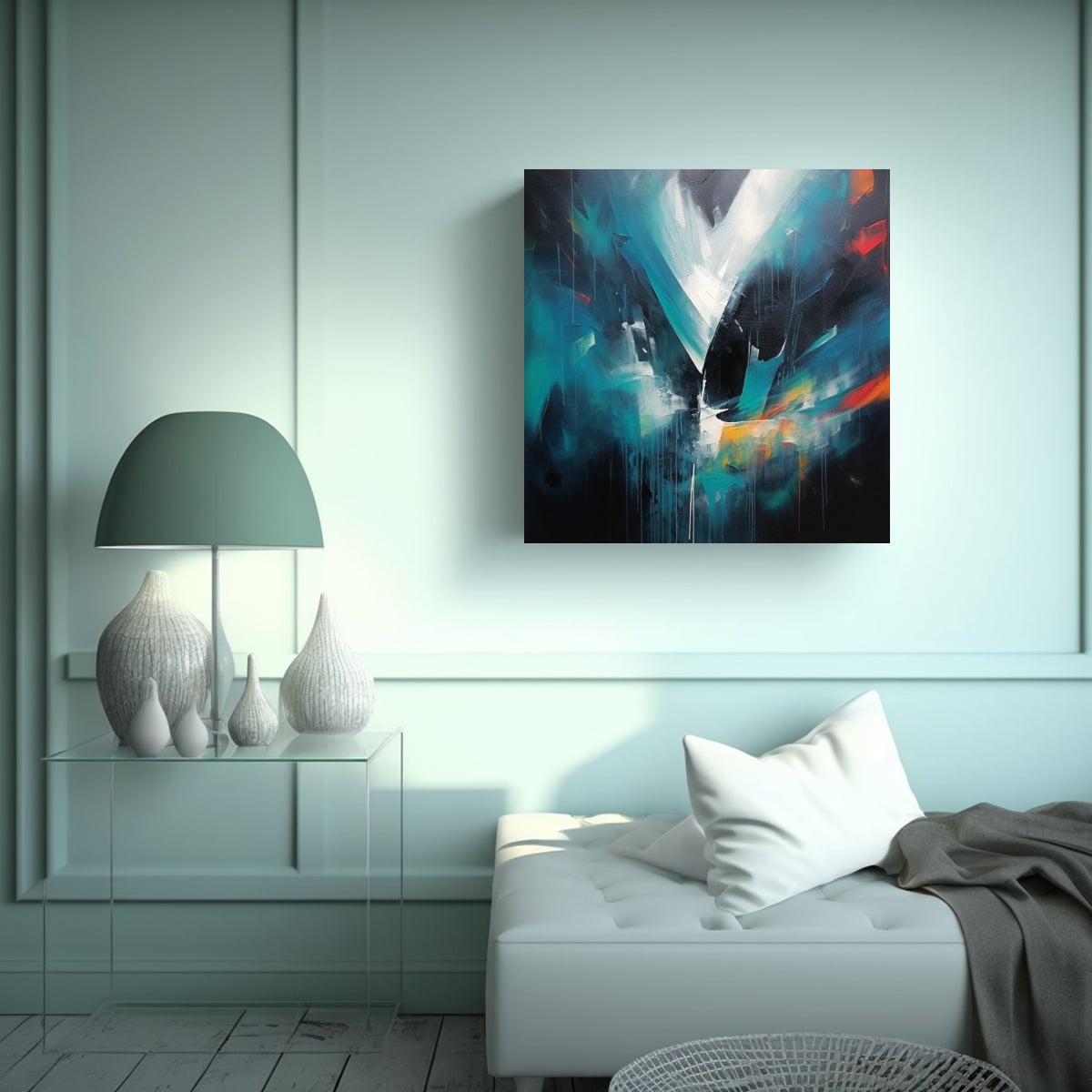 LIENZO ABSTRACTO PARA DECORACIÓN DEL HOGAR 60X60 CM - 2