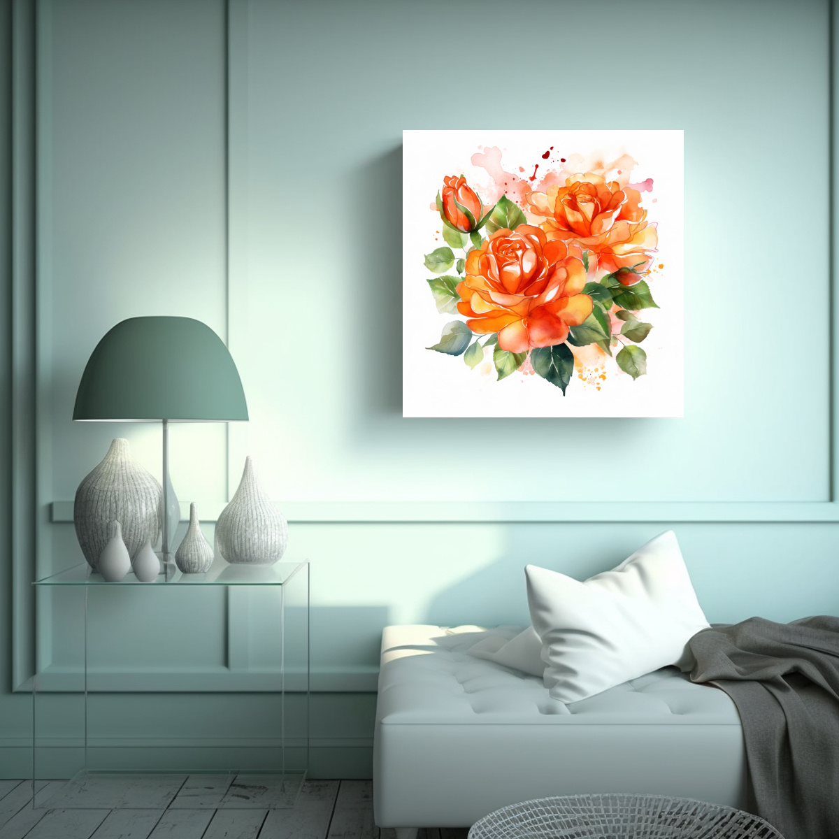 PINTURA DECORATIVA LIENZO INSPIRADOR ROSA 20X20 CM - 2
