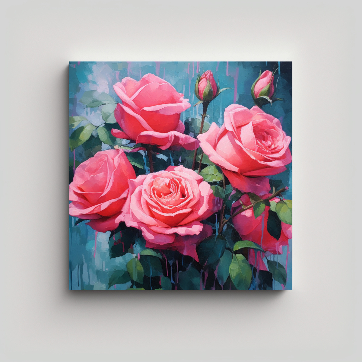 ARTE IMAGEN MÁGICO ROSAS ROSA VIBRANTE 100X100 CM - 1