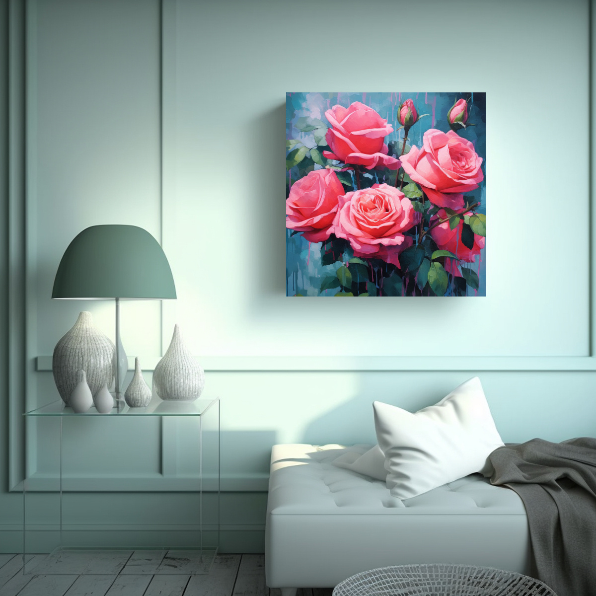ARTE IMAGEN MÁGICO ROSAS ROSA VIBRANTE 100X100 CM - 2